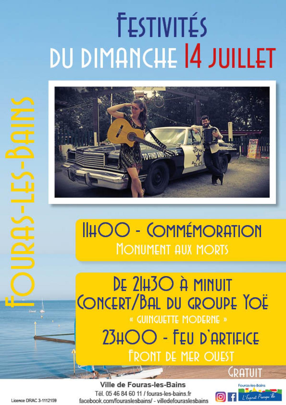 Festivités du 14 juillet - À partir de 21h30 - Front de mer ouest