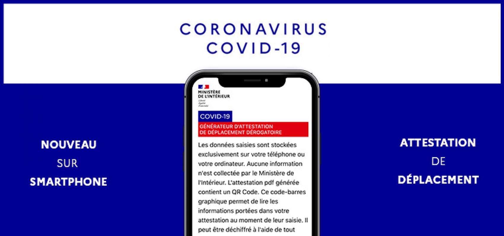 INFORMATION COVID-19 : Mise à disposition d'un dispositif numérique d'attestation de déplacement 