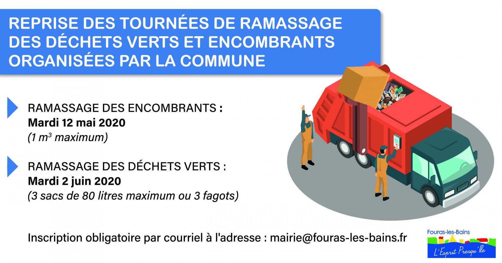 REPRISE DES TOURNÉES DE RAMASSAGE DES DÉCHETS VERTS ET ENCOMBRANTS ORGANISÉES PAR LA COMMUNE