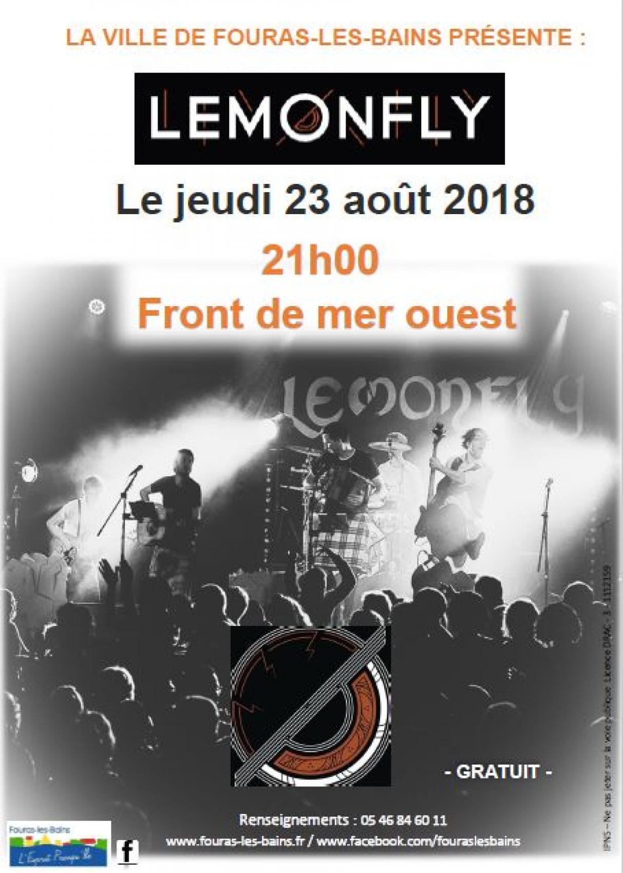 Concert de Lemonfly - Rock Celtique - jeudi 23 août à 21 h 00 - Front de Mer Ouest