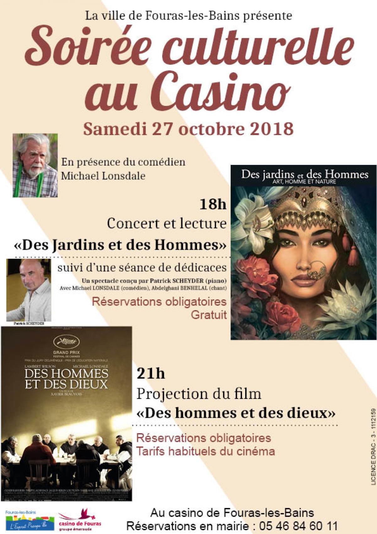 Soirée culturelle au casino - Samedi 27 octobre 2018 