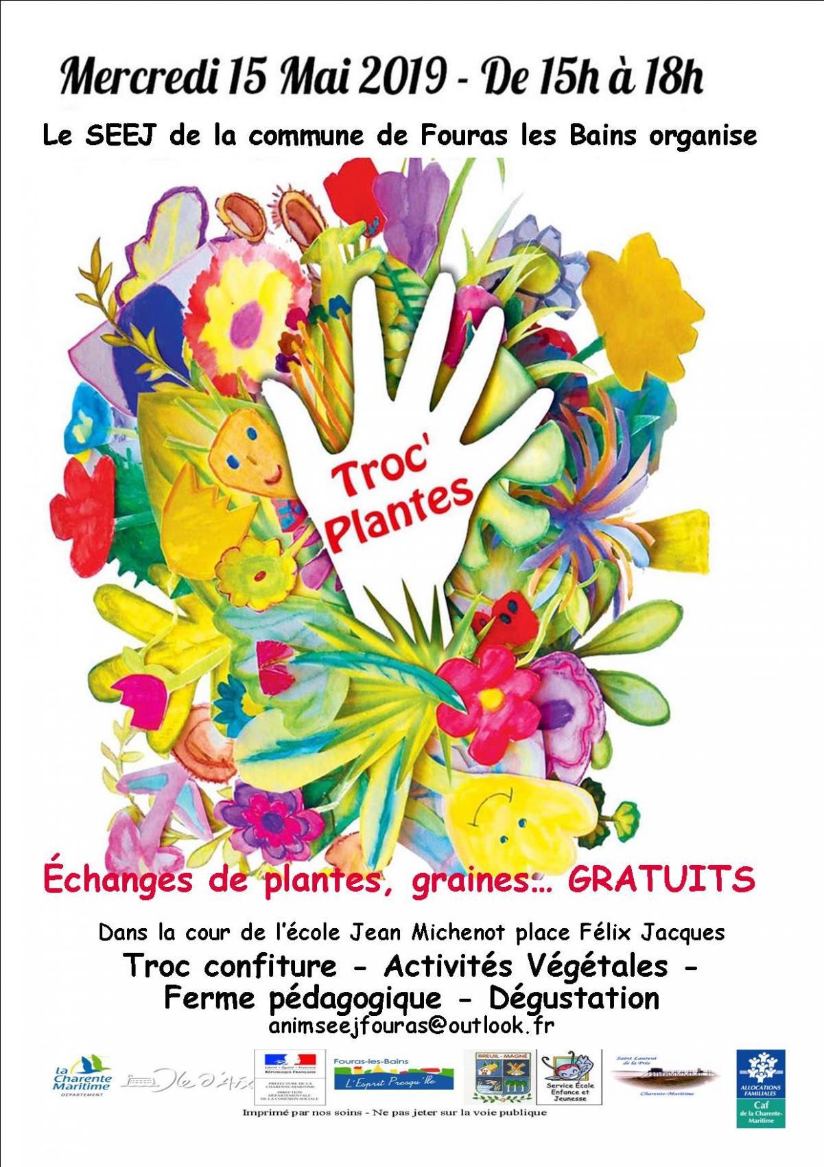 Troc'Plantes - Mercredi 15 mai 2019 - De 15h à 18h - Cour de l'école Jean Michenot