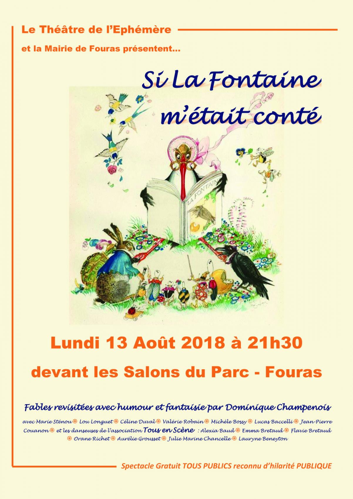 Théâtre de l'éphémère : Spectacle (Lundi 13 août) - Aux salons du Parc