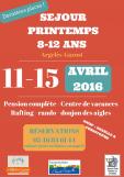 Séjour Vacances Printemps 2016